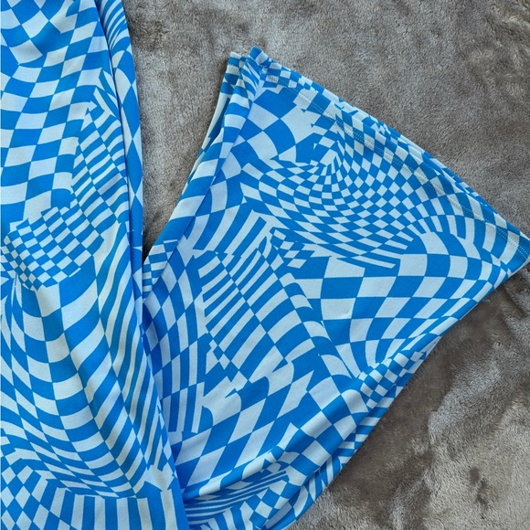 blue checker flare pants - Picture 3 of 5